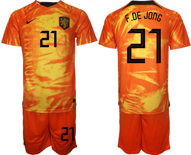 Men 2022 World Cup National Team Netherlands home orange 21 Soccer Jerseys